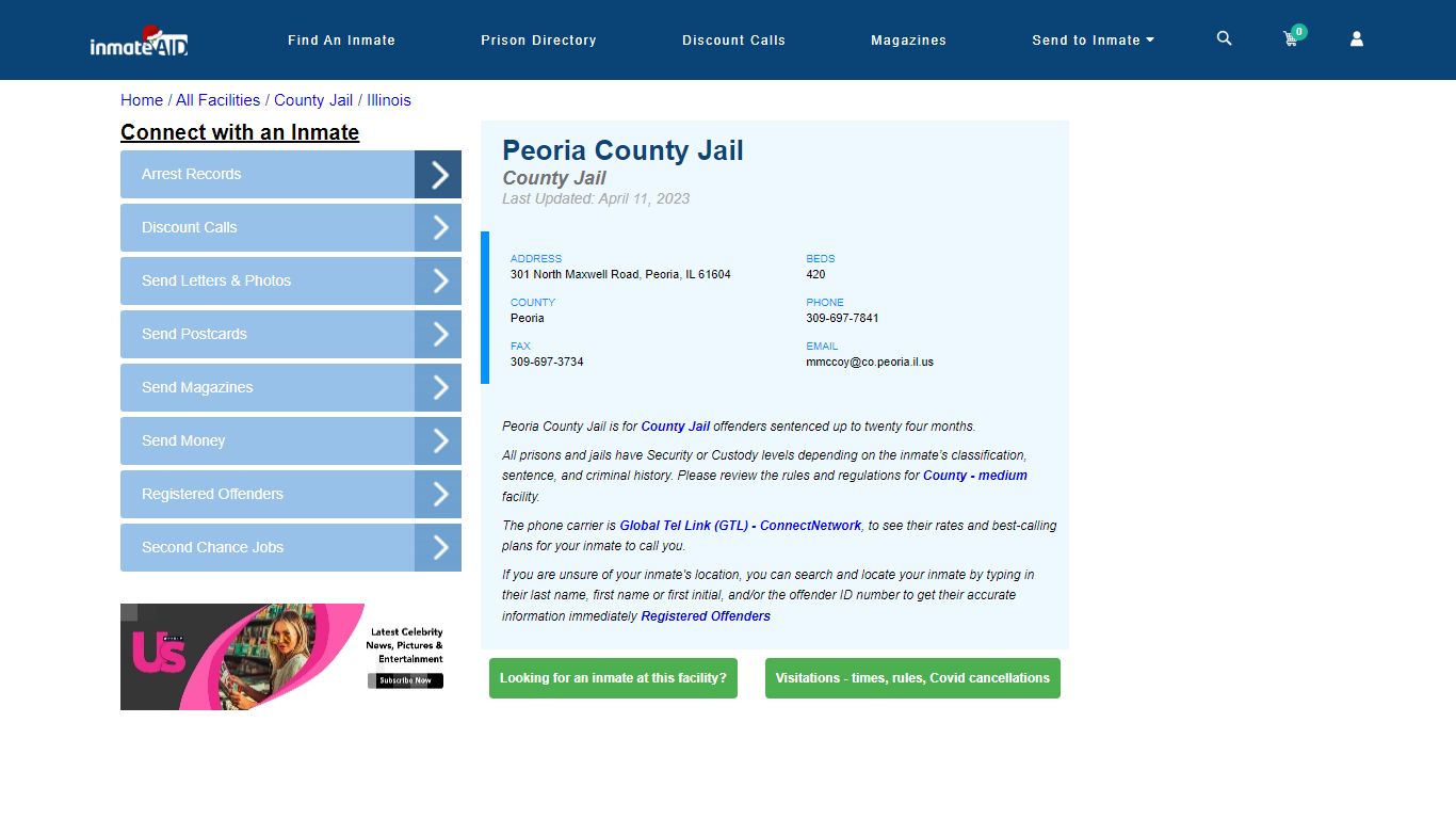 Peoria County Jail - Inmate Locator - Peoria, IL
